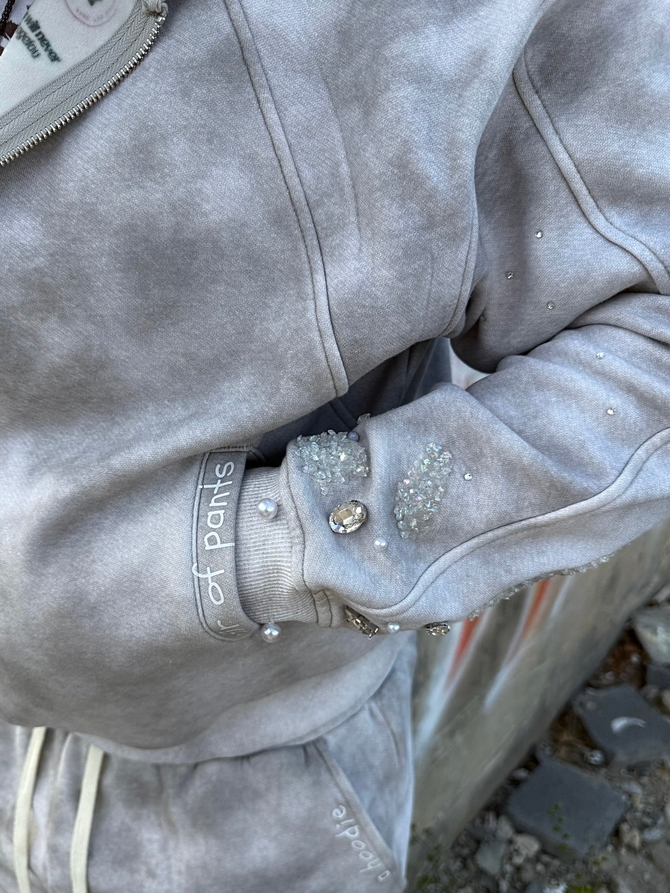 'SurfaceIllusion' Stonewashed Zipup Hoodie