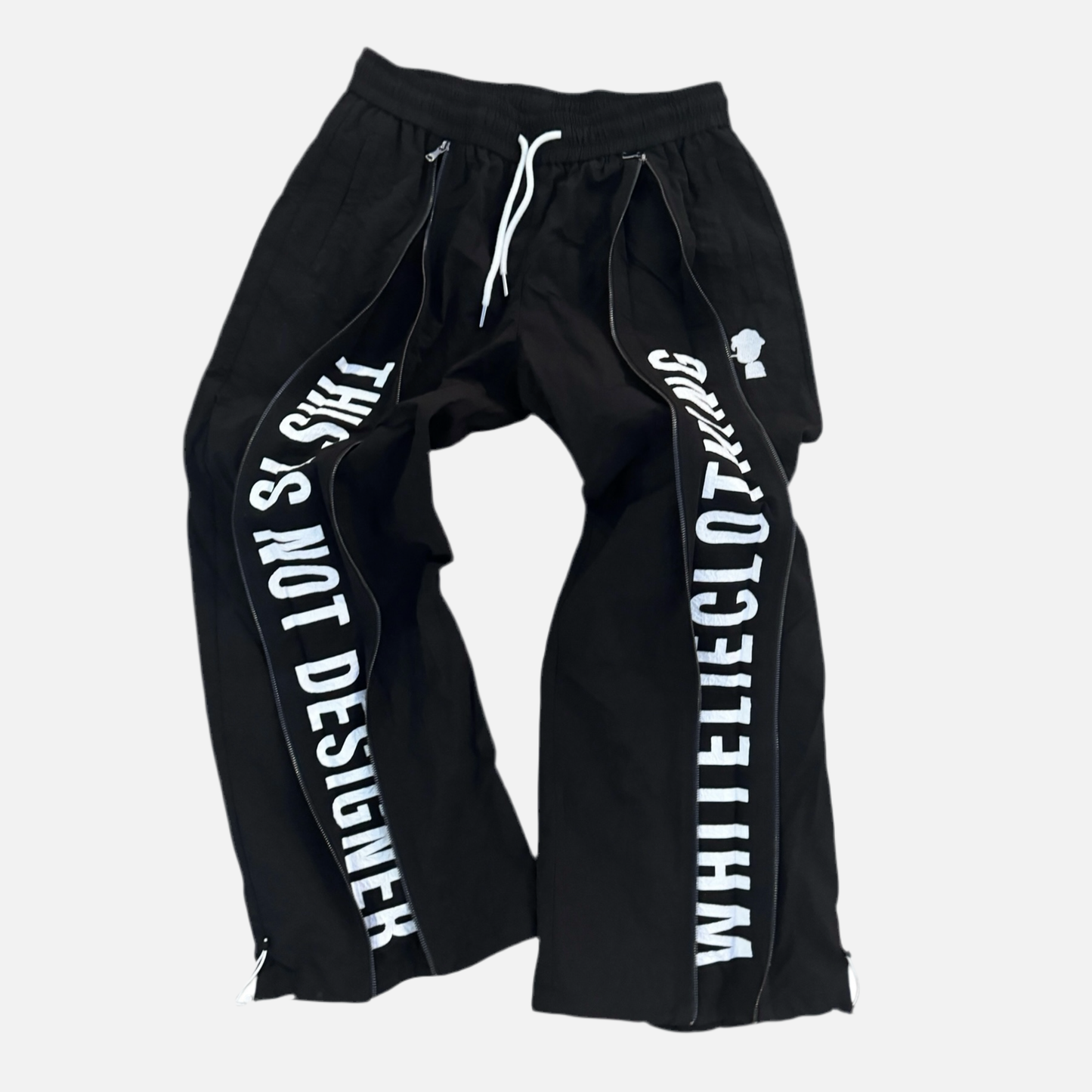 "This Is Not Designer" Layer-Zipped Nylon Pants