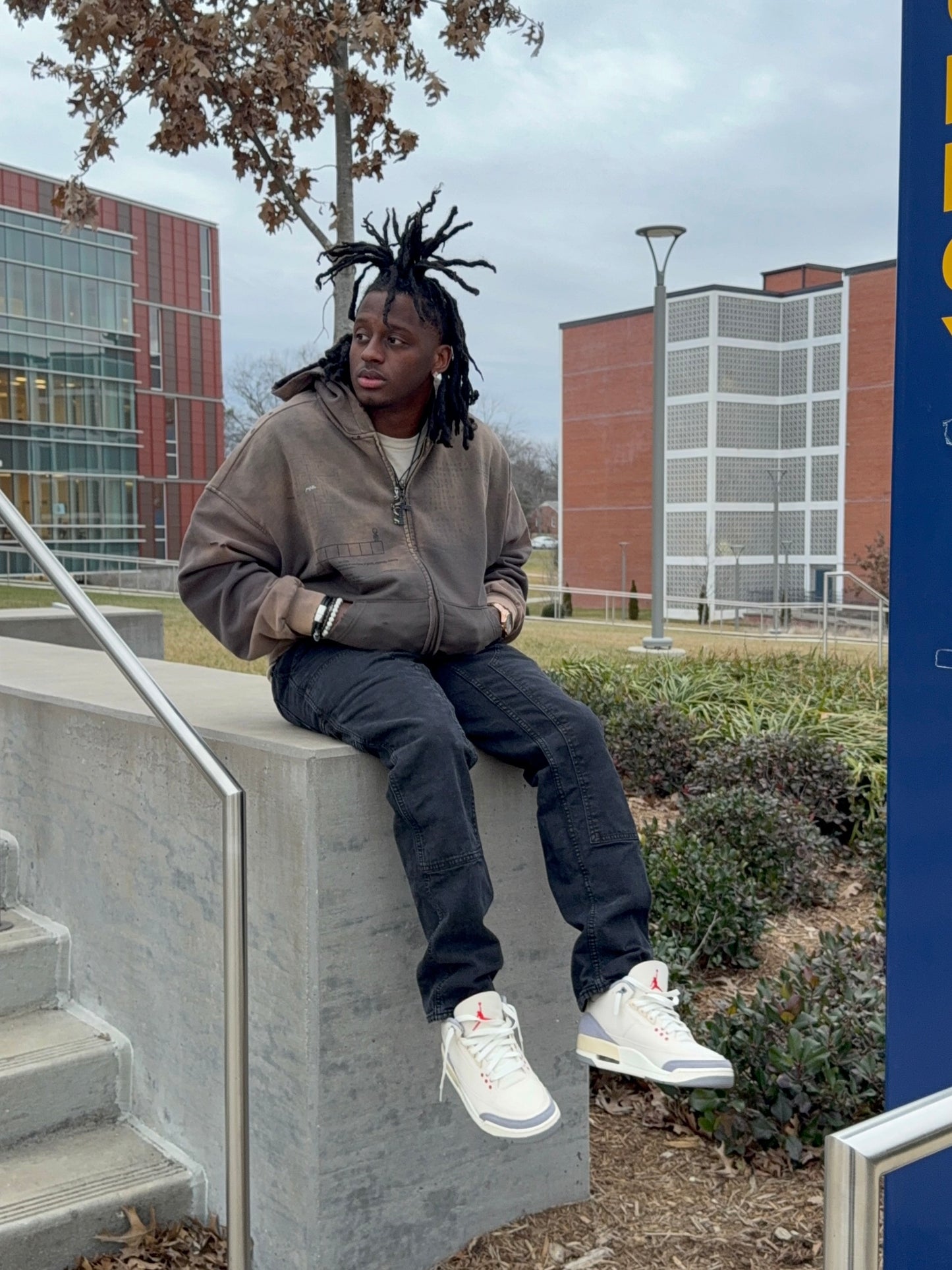 ‘Im/perfection’ Sunfade Hand-Distressed Zipup Hoodie