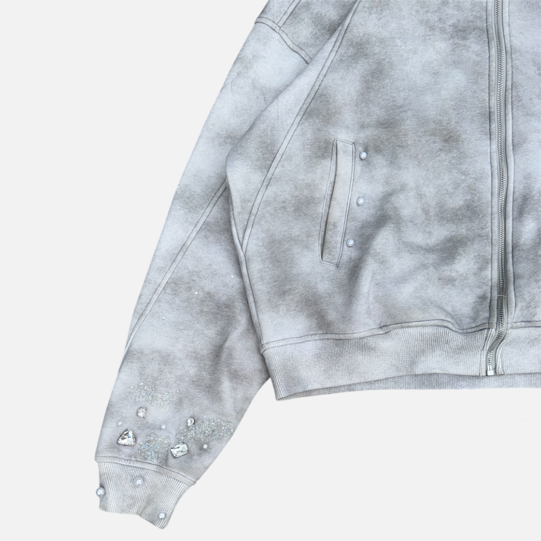 'SurfaceIllusion' Stonewashed Zipup Hoodie