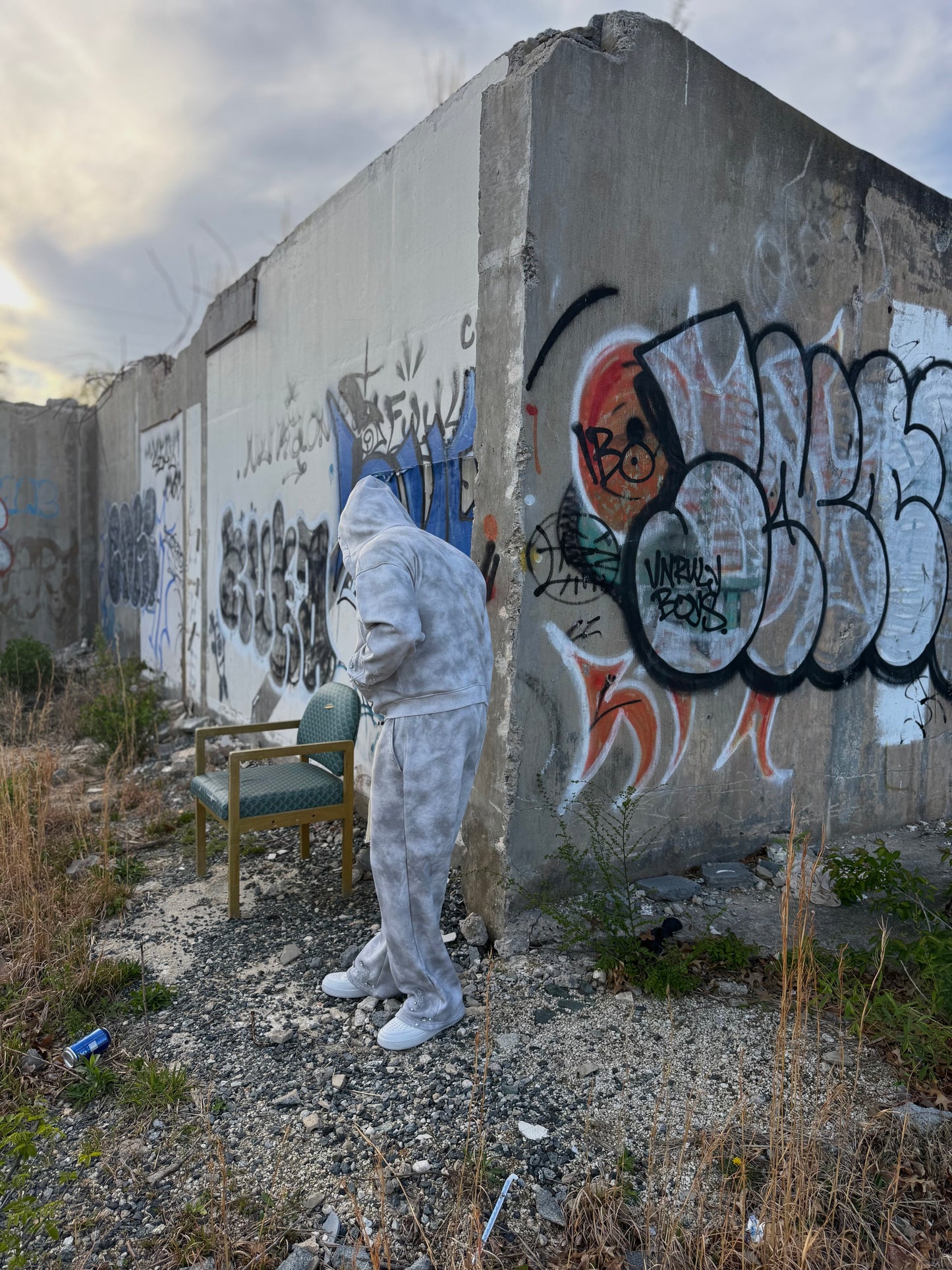 'SurfaceIllusion' Stonewashed Zipup Hoodie