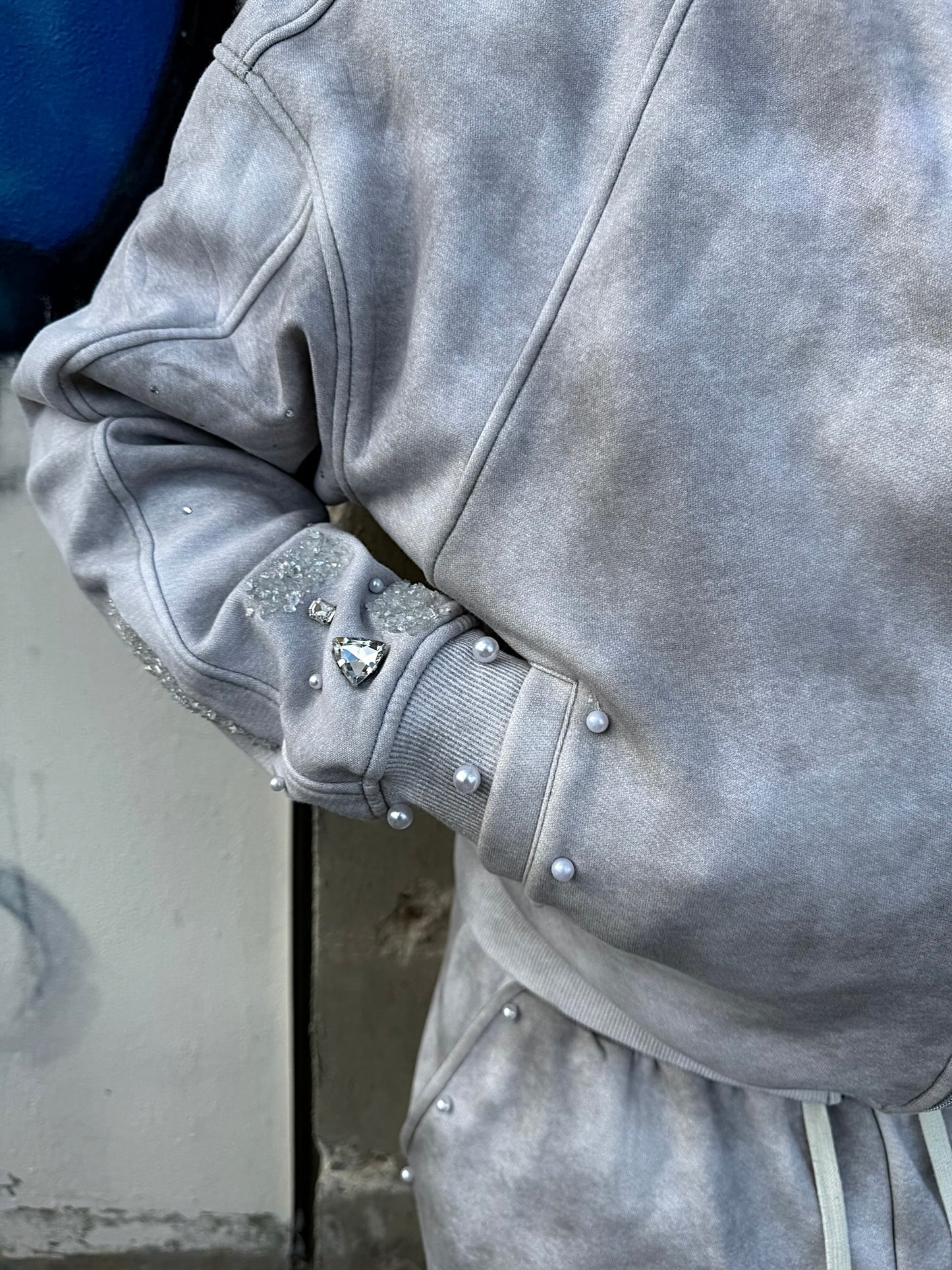 'SurfaceIllusion' Stonewashed Zipup Hoodie