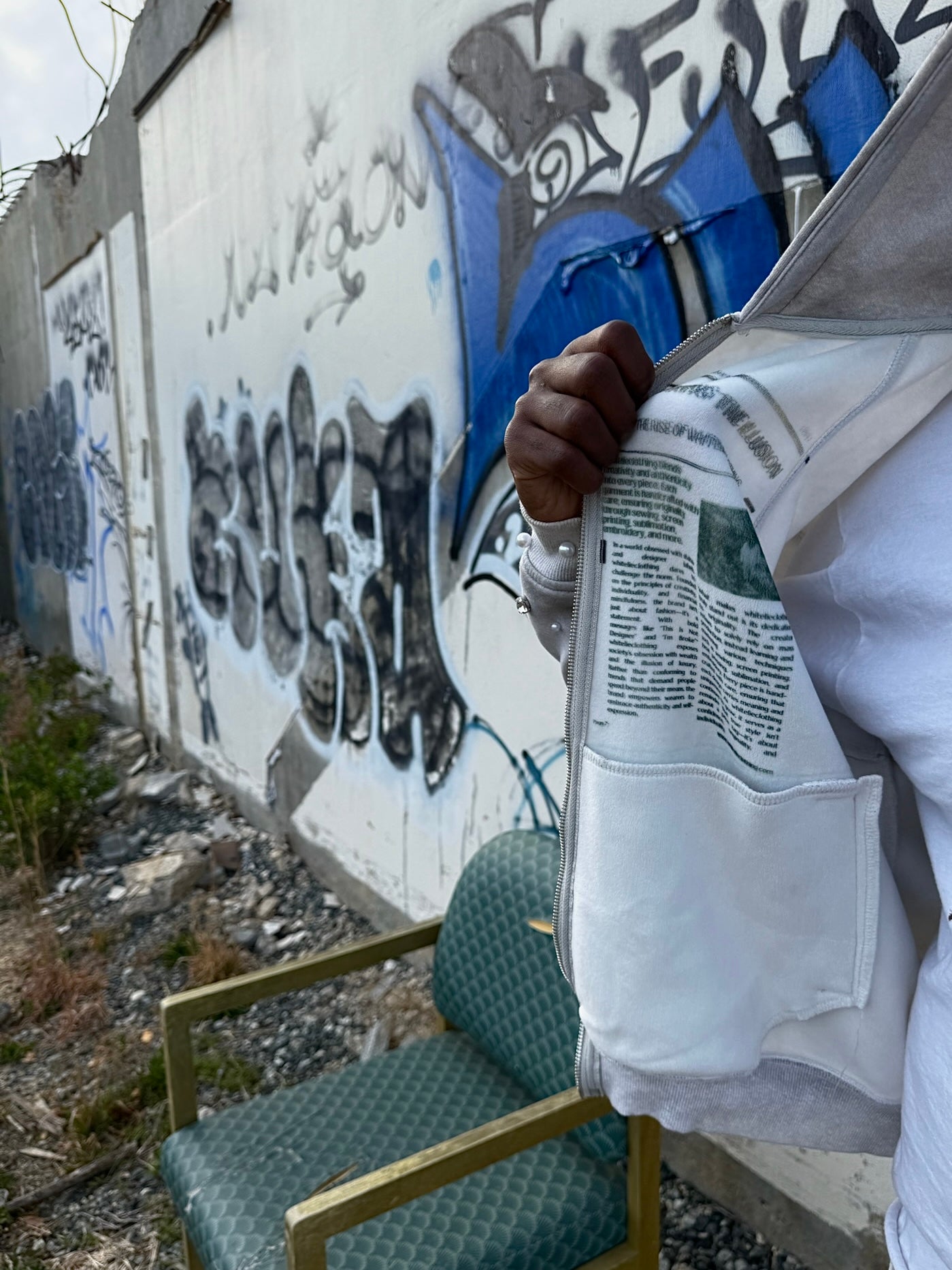 'SurfaceIllusion' Stonewashed Zipup Hoodie