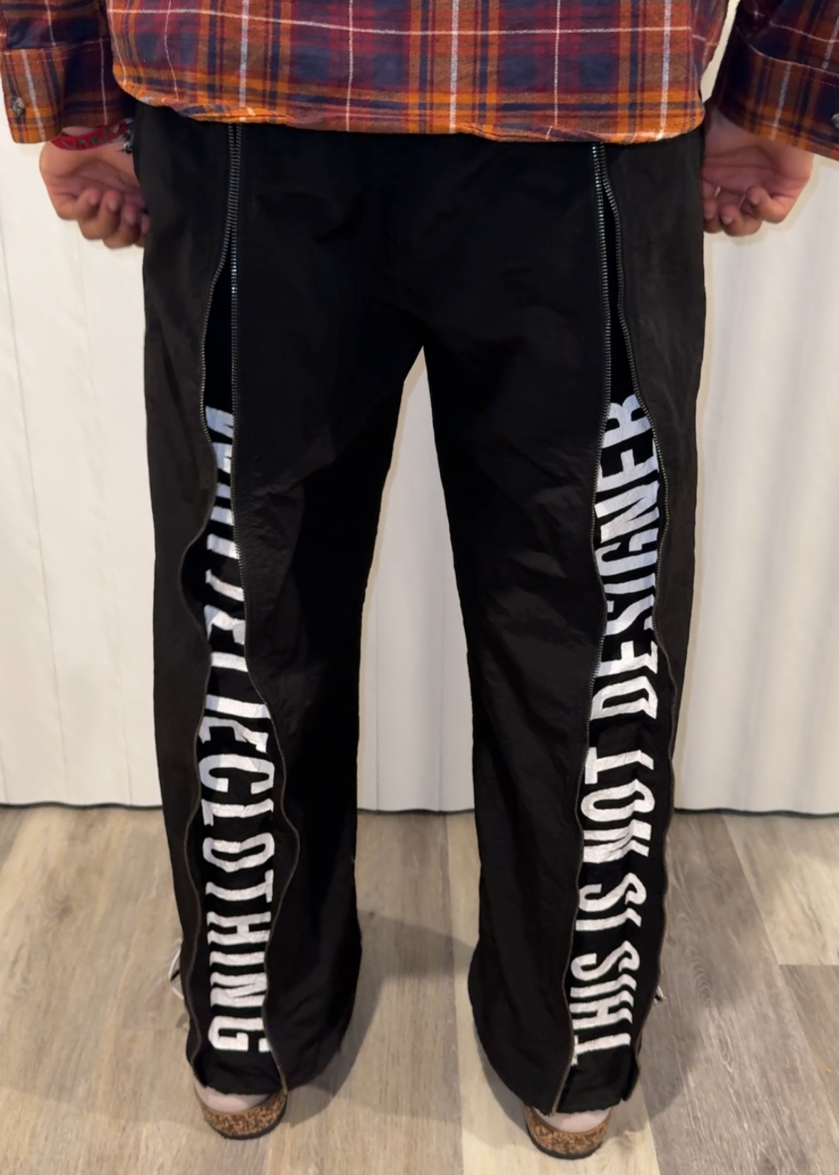 "This Is Not Designer" Layer-Zipped Nylon Pants