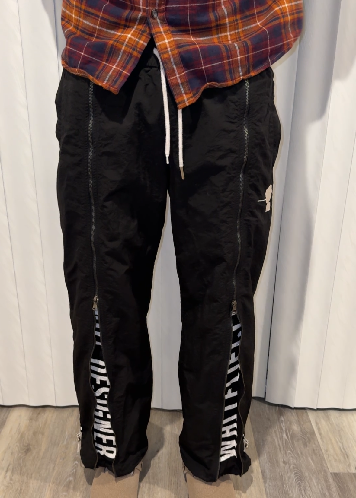 "This Is Not Designer" Layer-Zipped Nylon Pants
