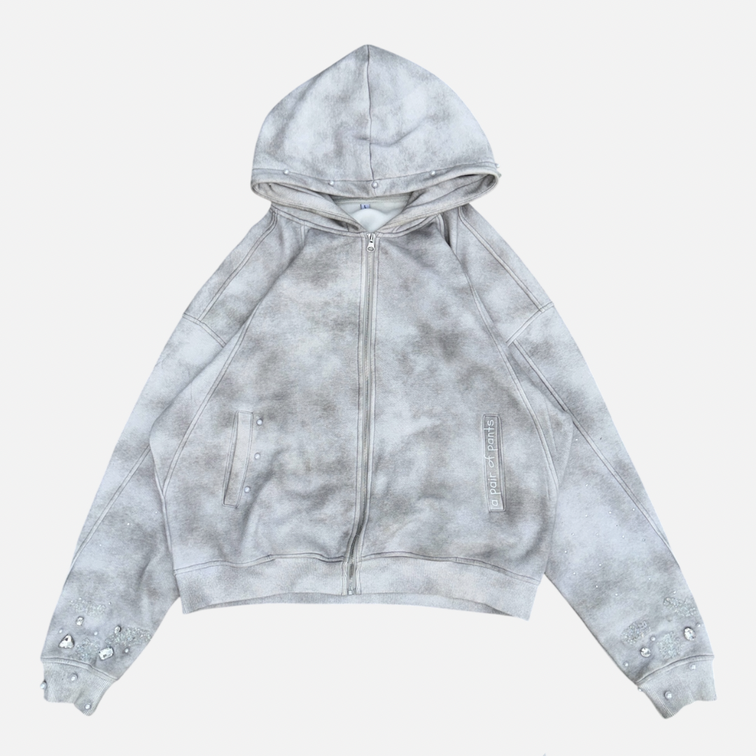 'SurfaceIllusion' Stonewashed Zipup Hoodie