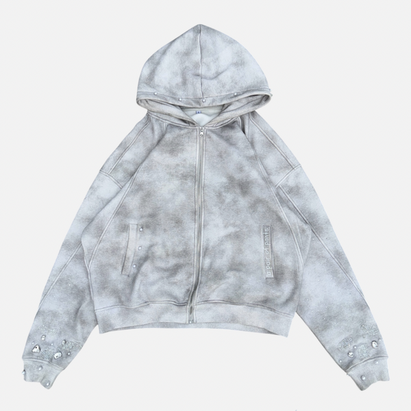 SurfaceIllusion' Stonewashed Zipup Hoodie – whitelieclothing